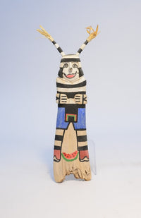Hopi Pueblo Koshare Clown Flat Kachina Doll By Jeremy Chapman