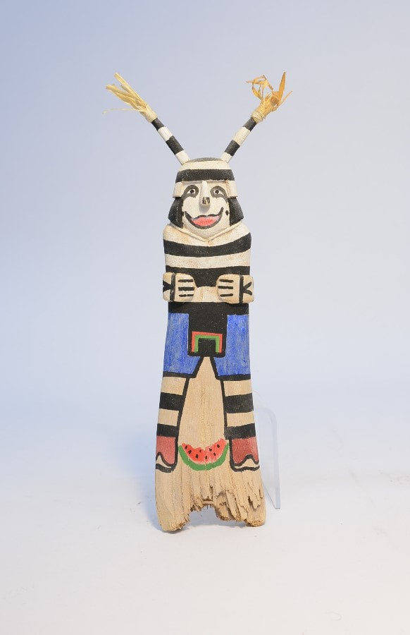 Hopi Pueblo Koshare Clown Flat Kachina Doll By Jeremy Chapman