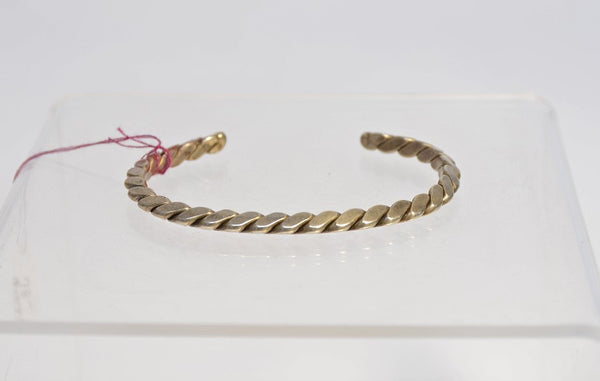 Navajo Twisted Silver Guard Bracelet; Heavy Hammered