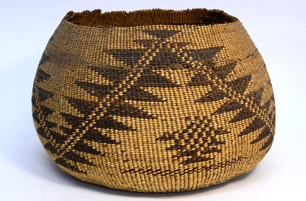 Large Antique Pit River Storage Basket