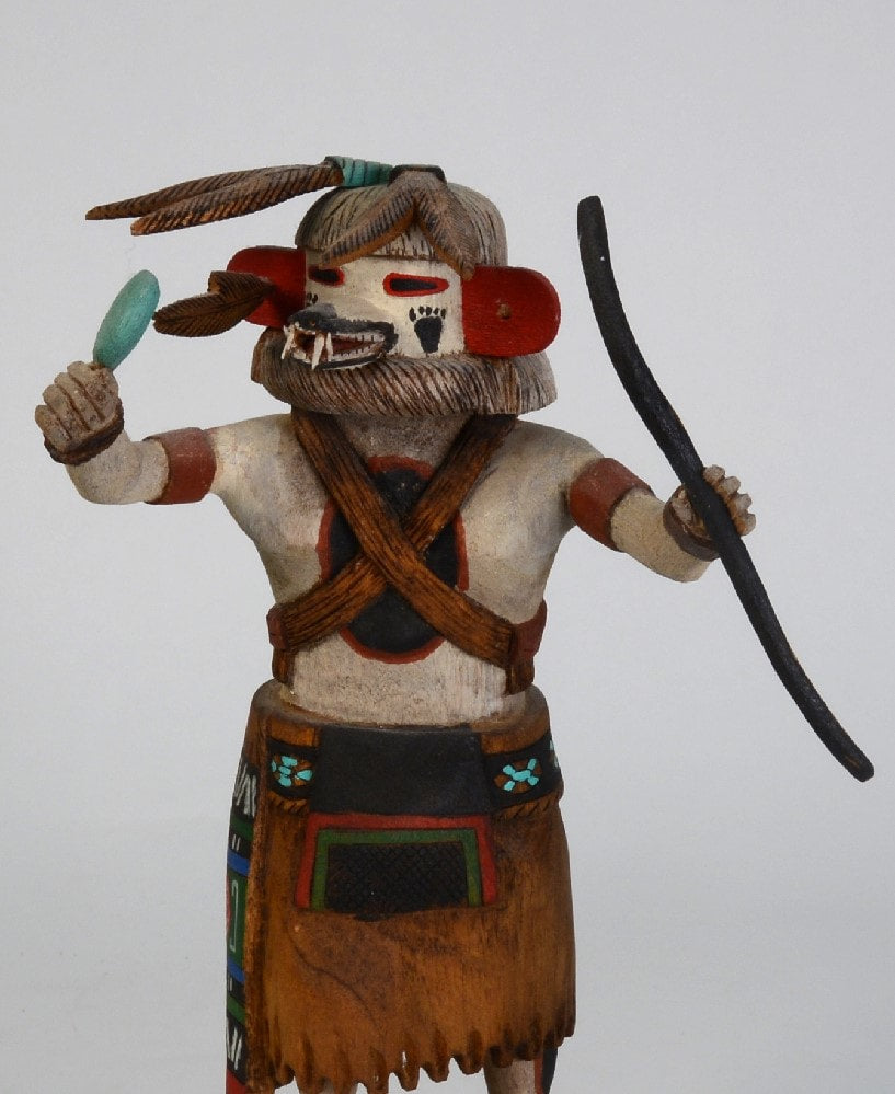 Hopi Pueblo Hon - White Bear Kachina Doll By Alexander Youvella Sr.