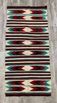 Navajo Double Saddle Blanket - Arrow Fletching motif