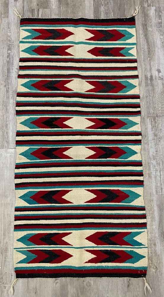 Navajo Double Saddle Blanket - Arrow Fletching motif