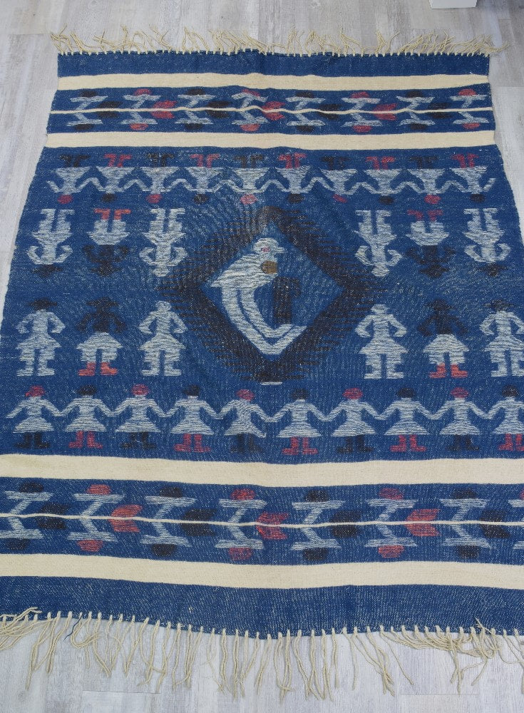 Vintage Latin American Ikat Blanket