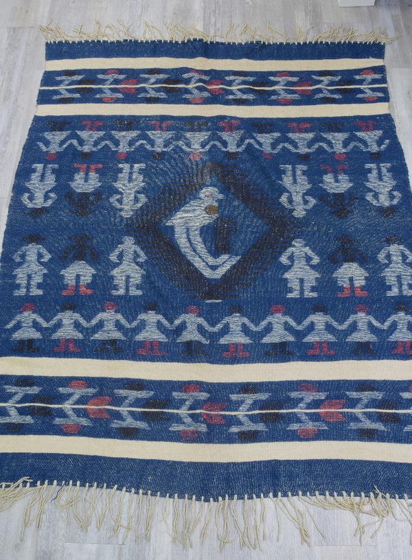 Vintage Latin American Ikat Blanket