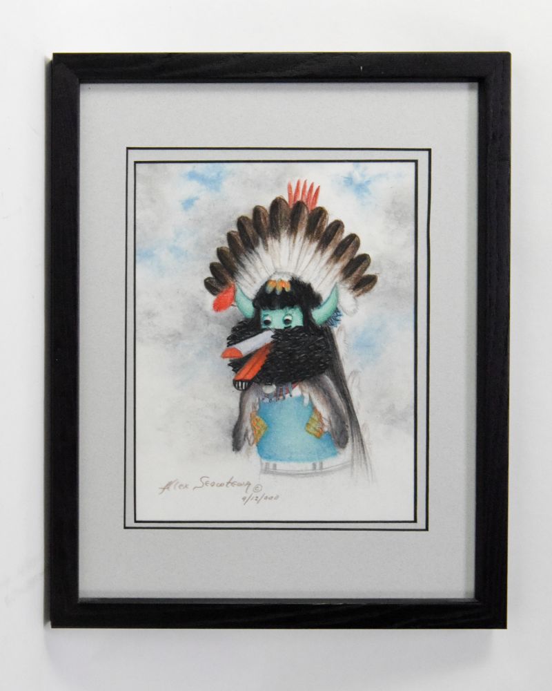 "Sha' La' Ko'" Kachina; Colored Pencil by Alex Seowtewa