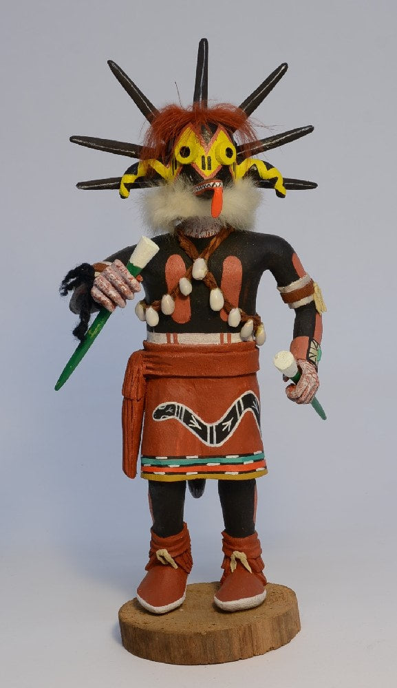 Hopi Pueblo Lolokong Racer Snake Kachina Doll By Larson Chapella