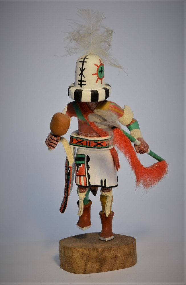 Hopi Pueblo Rattle Racer Aya Kachina Doll By Reginald Dallas