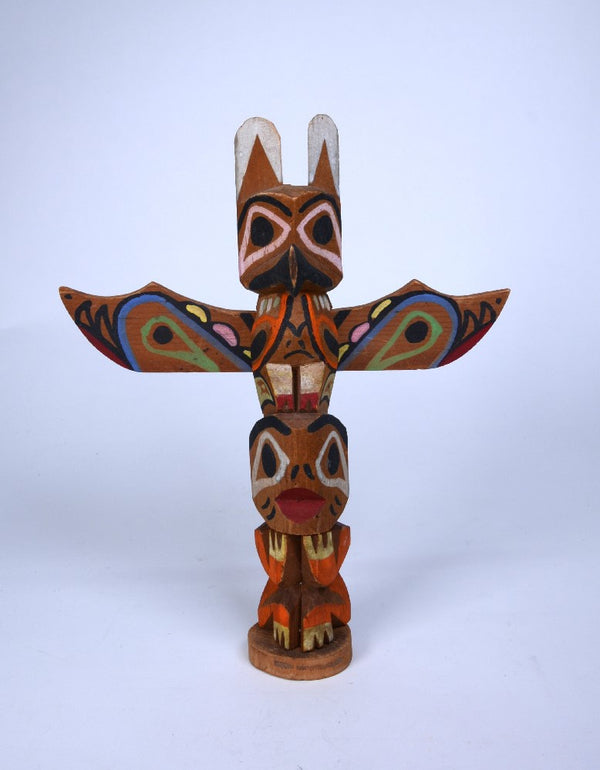 Vintage Ditidaht / Nootka Model Totem Pole, Williams Family