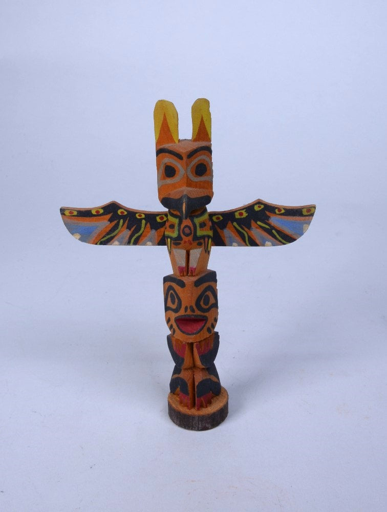Vintage Ditidaht / Nootka Model Totem Pole, Williams Family