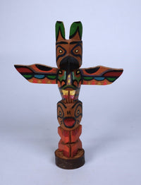 Vintage  Model Totem Pole, by Chief White Eagle - Muckelshoot