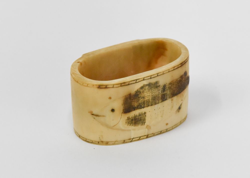Vintage Eskimo Alaskan Walrus Ivory Napkin Ring
