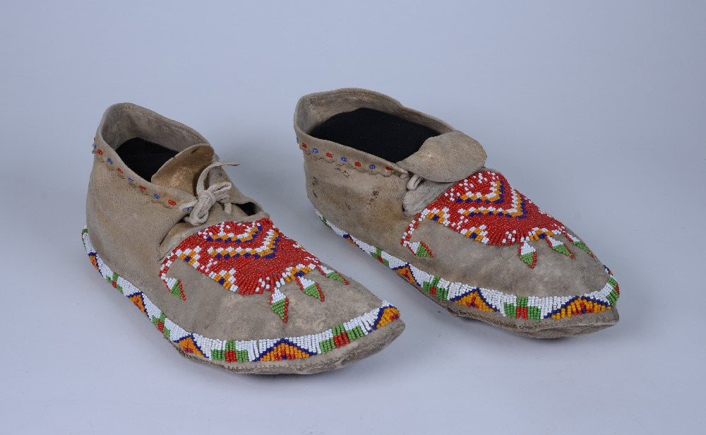 Northern Plains Hide Beaded Moccasins