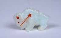 Zuni Blue Florite Bison Fetish by Andres Quandelacy