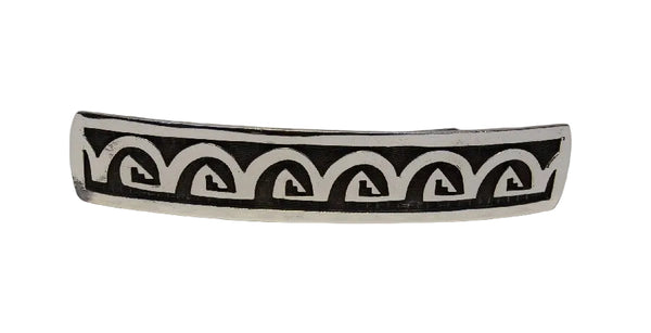 Hopi Sterling Silver Overlay Hair Clip by Marcus Coochwikvia