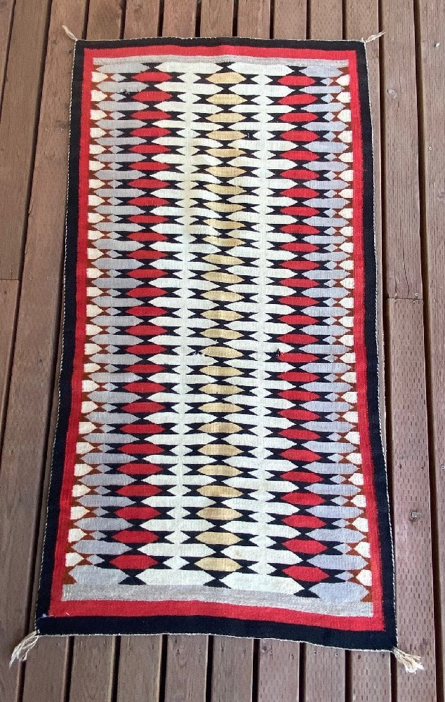 Early Navajo Rug Double Saddle Blanket