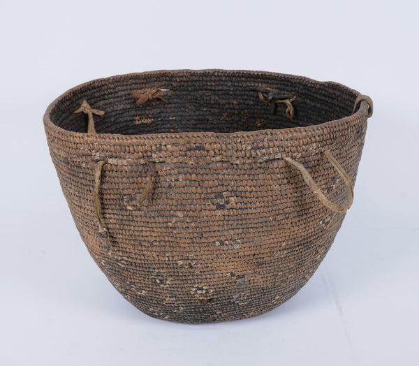 Early Puget Sound Salish Coiled Burden Basket