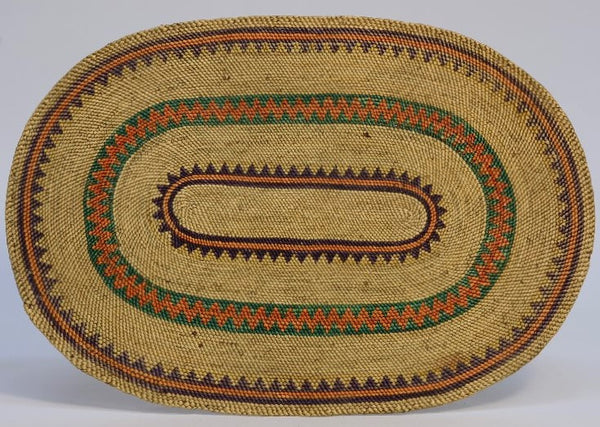 Fine Antique Makah Flat, Oval Basketry Tray