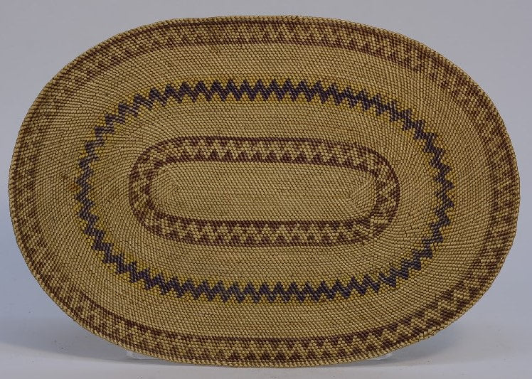 Fine Antique Makah Flat, Oval Basketry Tray