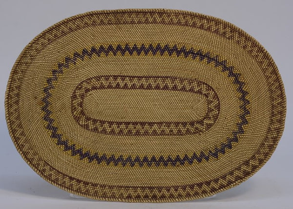 Fine Antique Makah Flat, Oval Basketry Tray