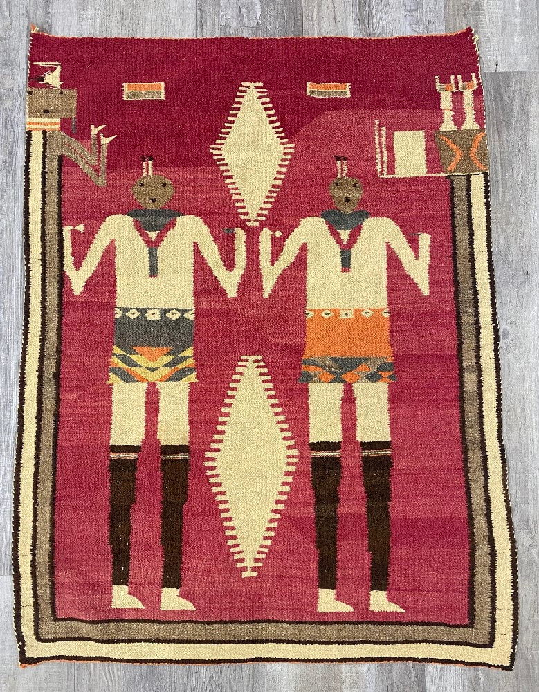 An Early Navajo Pictorial Yei Rug