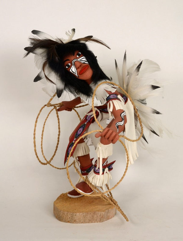Navajo Ceremonial Hoop Dancer Kachina Doll By C. Fowler