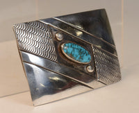 Navajo Sterling Silver and Morenci Turquoise