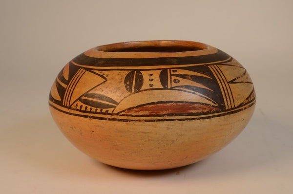 Vintage Hopi Pueblo Polychrome Pottery Seed Jar