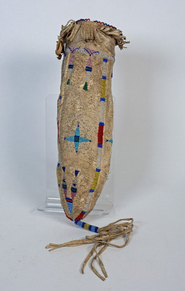 Santee Sioux Beaded Hide Tobacco Bag