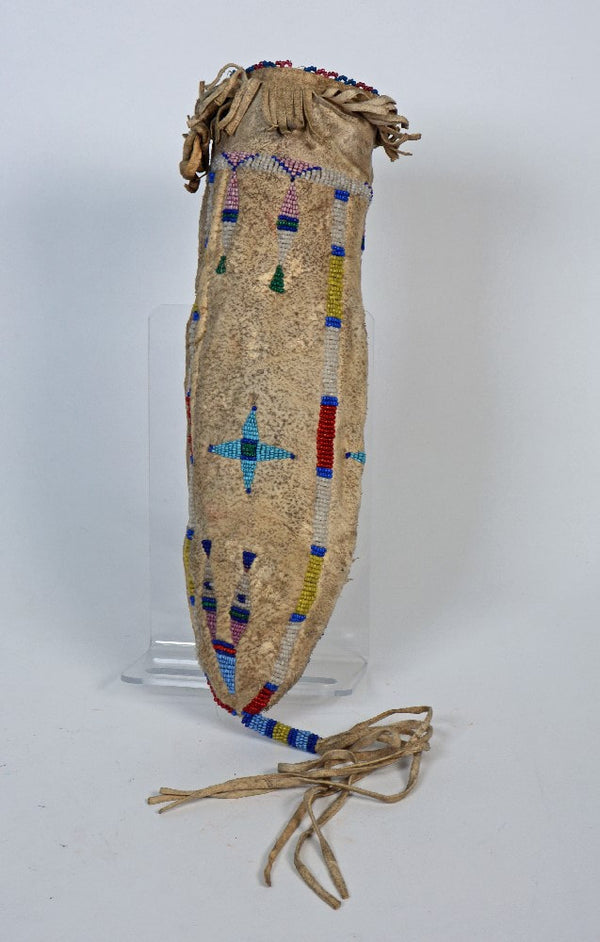 Santee Sioux Beaded Hide Tobacco Bag