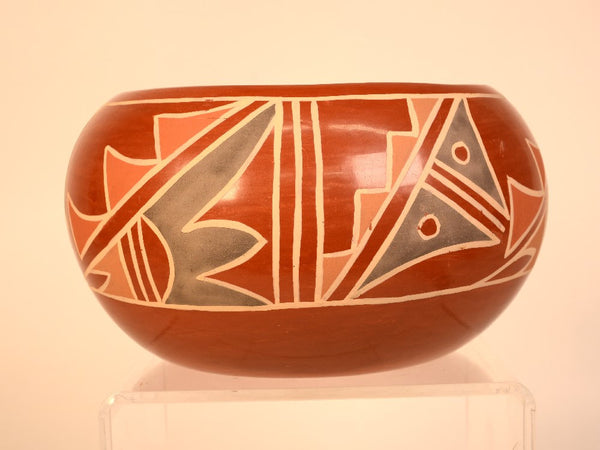 Santa Clara Pueblo Polychrome Redware Pottery By Belen Tapia