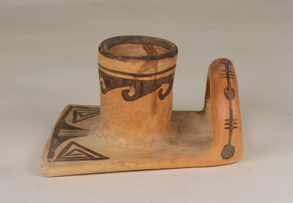Hopi Pueblo Pottery; Nampeyo of Hano Candlestick Holder