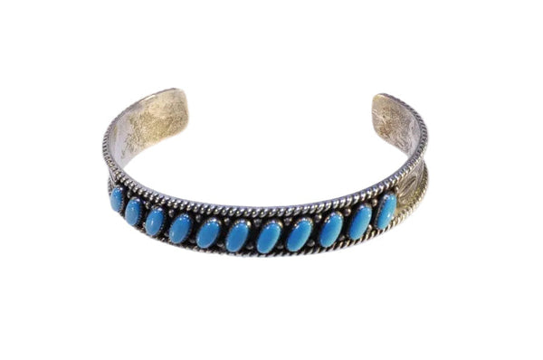 Zuni Sterling Silver and Turquoise Cuff Bracelet