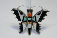 Large Antique Zuni Butterfly Pin by Leo Pablano