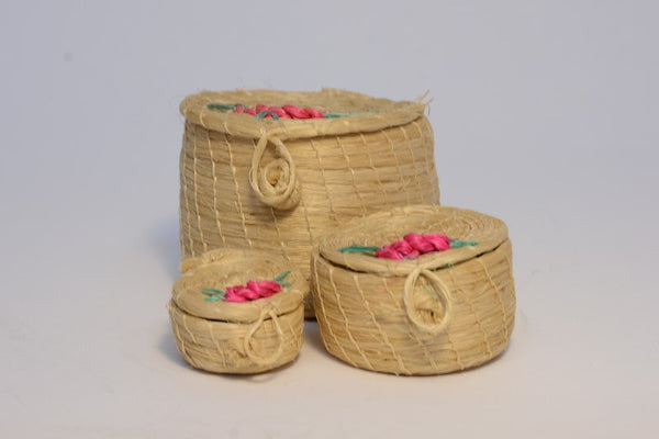 Set of 3 Baskets with Lids