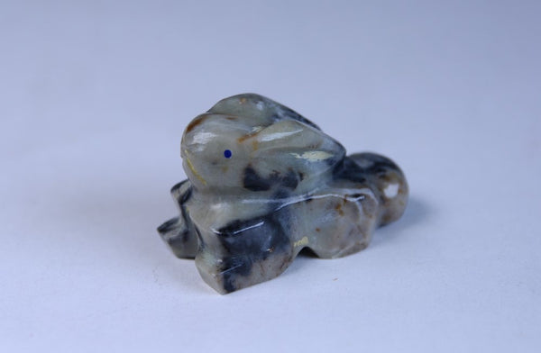 Zuni Rabbit Fetish carved from  Picasso Marble signed by Travis Nieto
