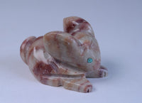 Zuni Rabbit Fetish: Strawberry Alabaster by Colbert Sherman