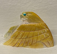 Zuni Fetish: Eagle - Corn - Village signed by Carlos Tsattie
