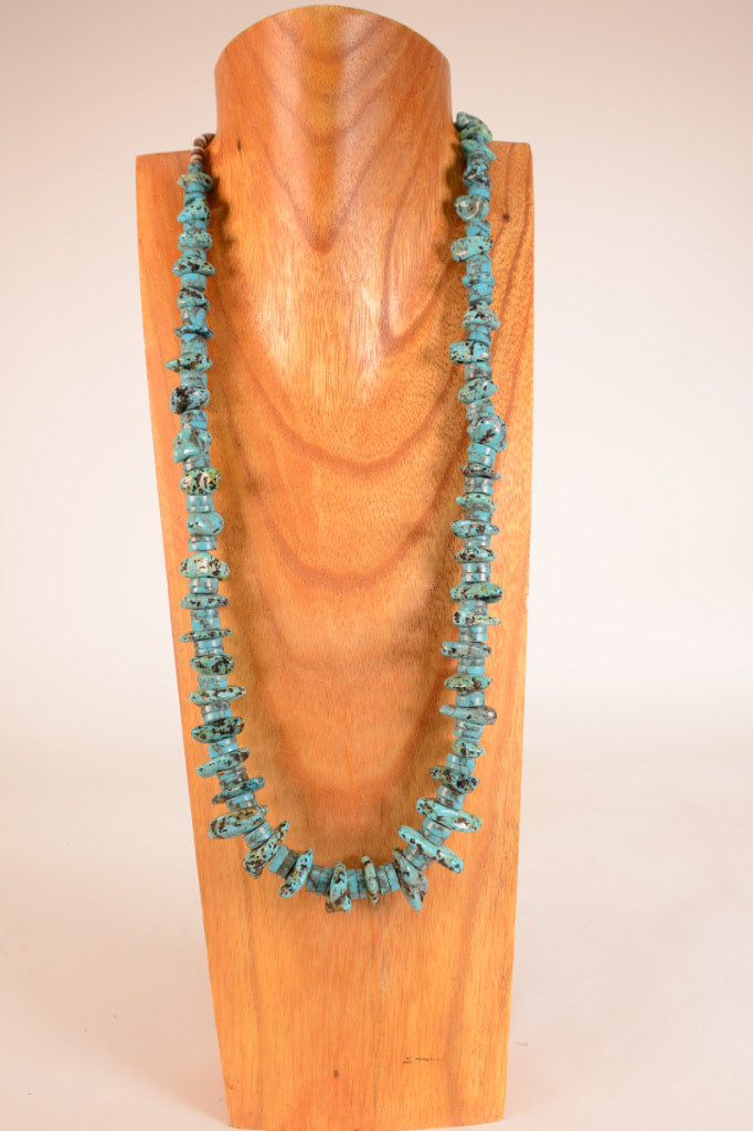 Heavy Navajo High Grade Turquoise Tab Style Necklace
