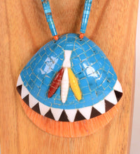 Santo Domingo Necklace with Turquoise Inlay Shell