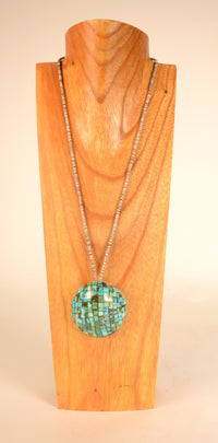 Navajo or Santo Domingo Necklace with finely set Turquoise inlay
