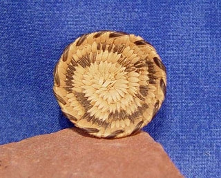 Miniature Pima Baskets 1930-40:Five cog motif. Nice weave.