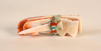 Vintage Zuni Fetish Male/Female Wolf with Arrowhead